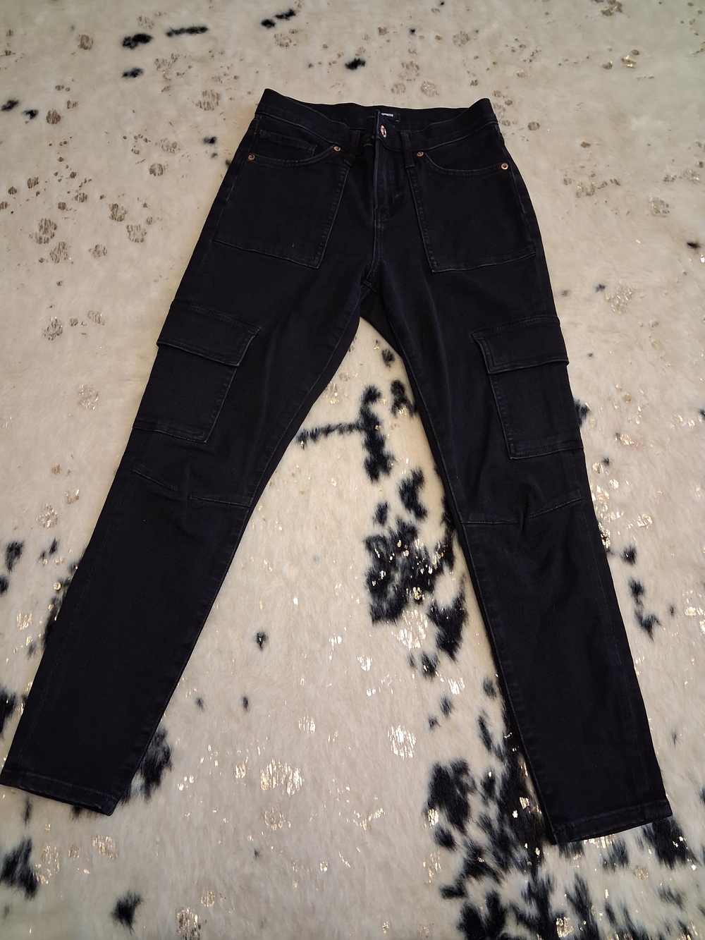 Express Black Skinny Cargo Jeans